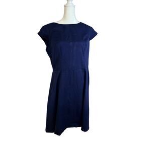 Dress Star women’s navy blue fit-and-flare midi dress with cap sleeves size 2xL